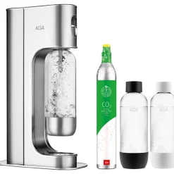 AGA Exclusive sodavandsmaskine inklusiv 2 flasker og 1 kulsyrepatron steel