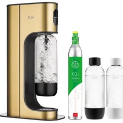 AGA Exclusive sodavandsmaskine inklusiv 2 flasker og 1 kulsyrepatron brass black