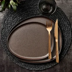 Aida RAW Metallic Brown Organic middagstallerken 29 cm