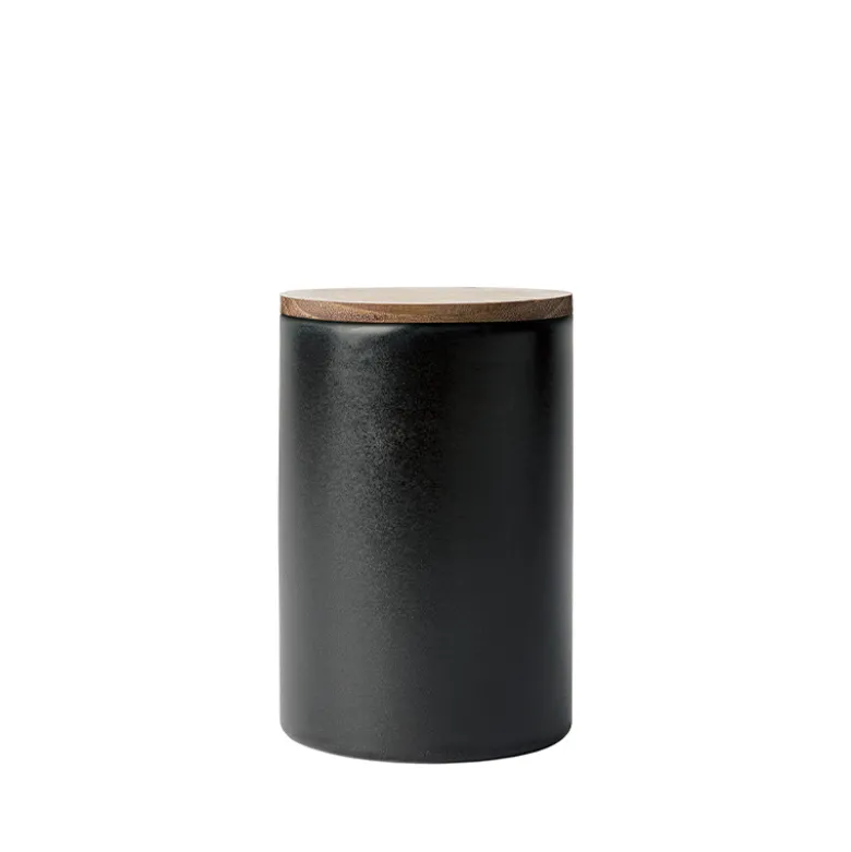 Aida RAW Titanium Black opbevaringskrukke med låg 15 cm