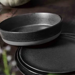 Aida RAW Titanium Black suppetallerken Ø 19,4 cm