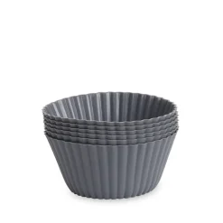 Aldente muffinform silikone mørkegrå Ø 7 cm 6 stk.
