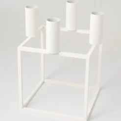 Audo Copenhagen Kubus 4 lysestage hvid 14x14 cm