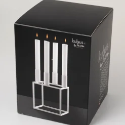 Audo Copenhagen Kubus 4 lysestage hvid 14x14 cm