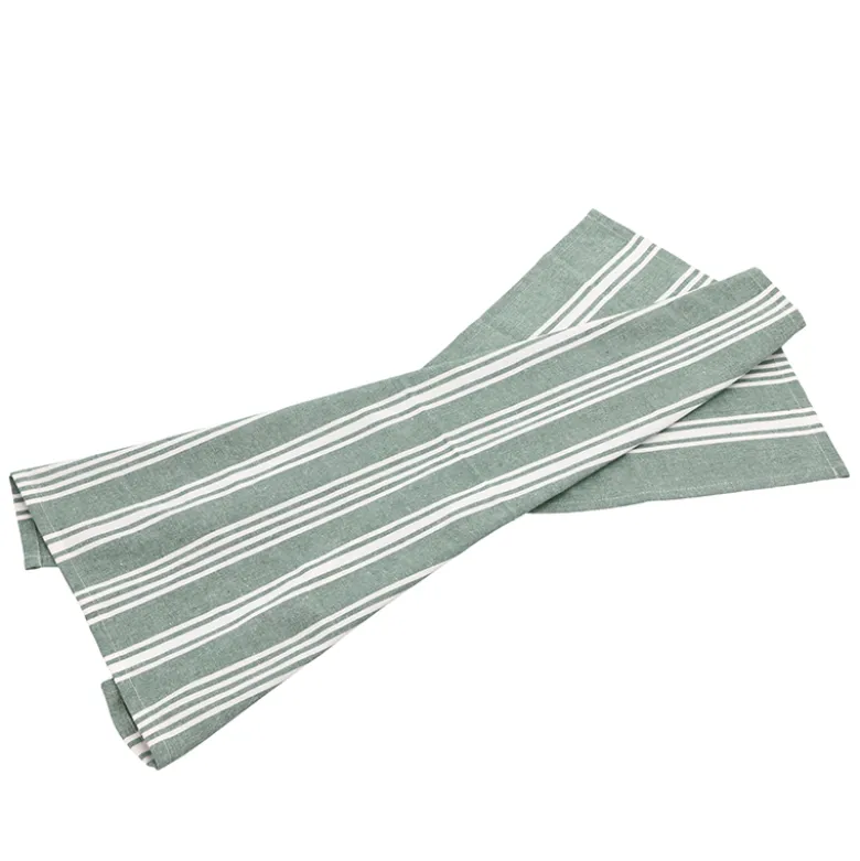 Bastian Recycle Eco Stripe viskestykke lysegrøn 70x50 cm