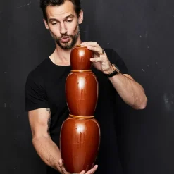 Bitz vase stentøj amber 25 cm