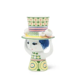 Bjørn Wiinblad Lady with hat vase grøn 24,5 cm