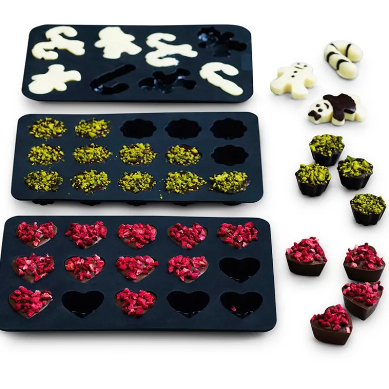 Blomsterbergs chokoladeform silikone grå 3 stk.
