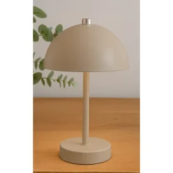 Bordlampe beige opladeligt med touch H 25,5 cm