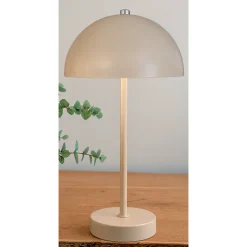 Bordlampe beige opladeligt med touch H 35 cm