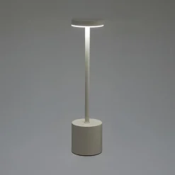 Bordlampe genopladelig creme H 34,2 cm