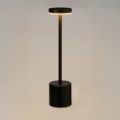 Bordlampe genopladelig sort H 34,2 cm