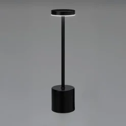 Bordlampe genopladelig sort H 34,2 cm