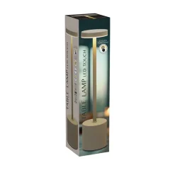 Bordlampe genopladelig taupe H 34,2 cm