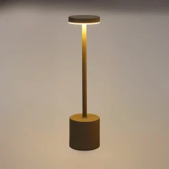 Bordlampe genopladelig taupe H 34,2 cm