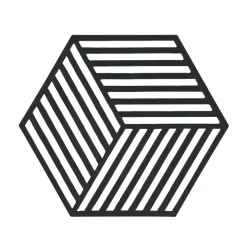 Bordskåner hexagon sort H 14 cm