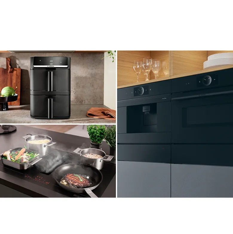 Bosch MAFD661B7 Serie 6 airfryer dobbelt stabel skuffe sort 12 liter