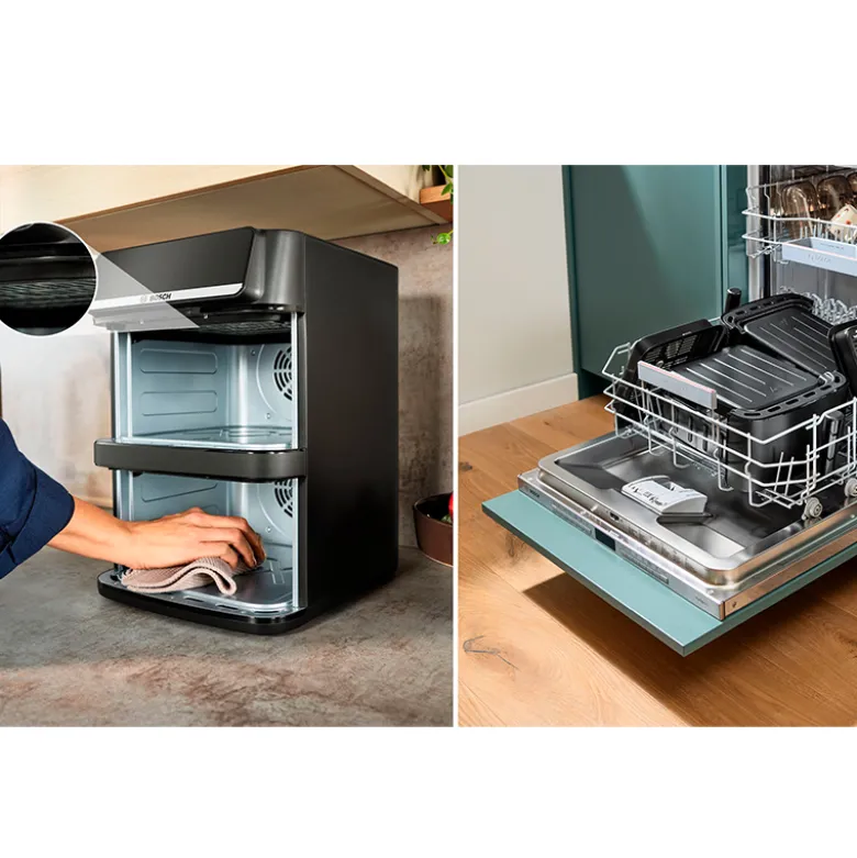 Bosch MAFD661B7 Serie 6 airfryer dobbelt stabel skuffe sort 12 liter