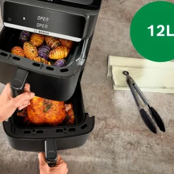 Bosch MAFD661B7 Serie 6 airfryer dobbelt stabel skuffe sort 12 liter