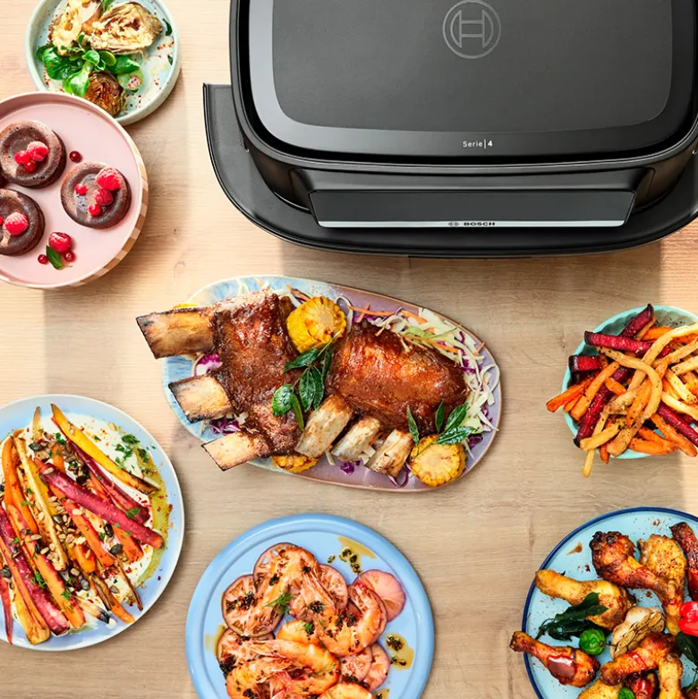 Bosch MAFD490B7 Serie 4 airfryer med dobbelt skuffe 10 liter