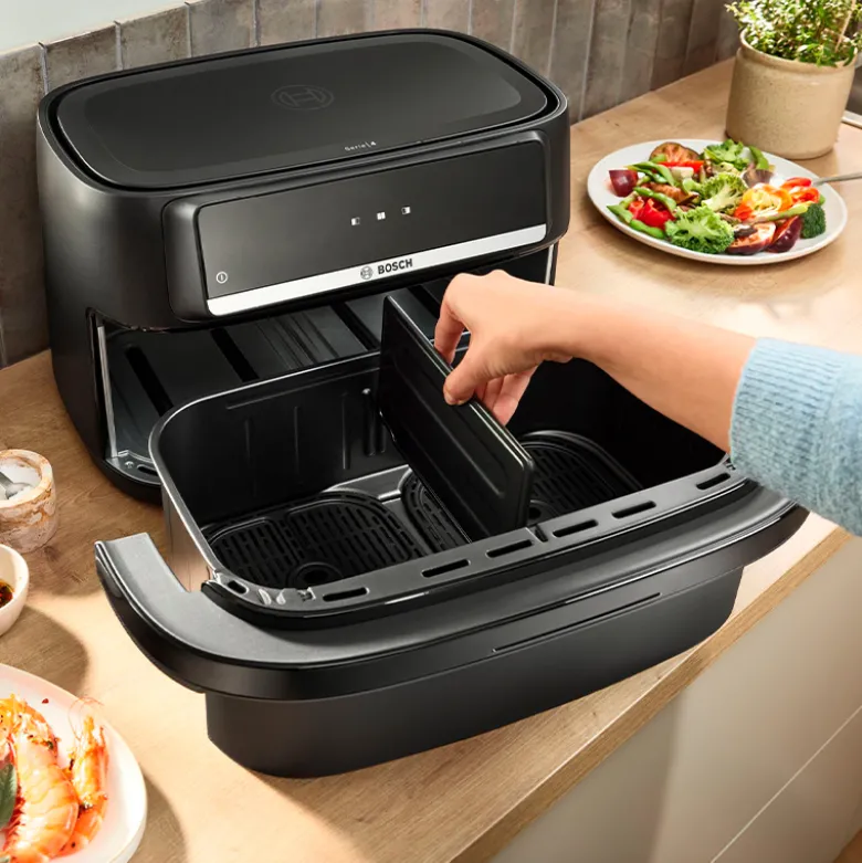 Bosch MAFD490B7 Serie 4 airfryer med dobbelt skuffe 10 liter