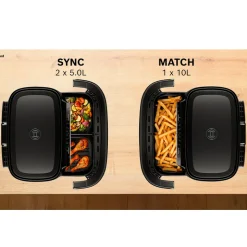 Bosch MAFD490B7 Serie 4 airfryer med dobbelt skuffe 10 liter