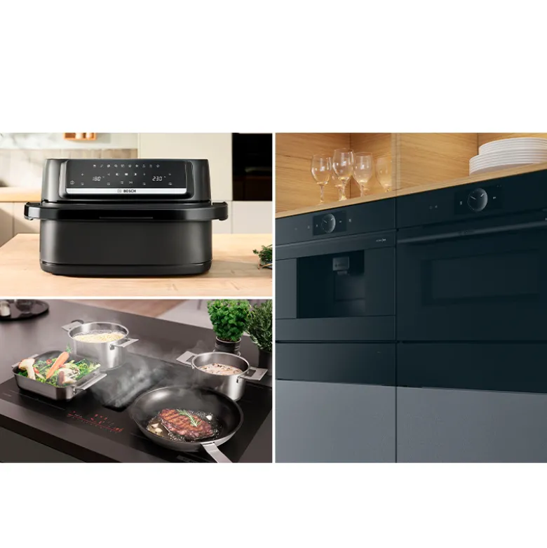 Bosch MAFD490B7 Serie 4 airfryer med dobbelt skuffe 10 liter