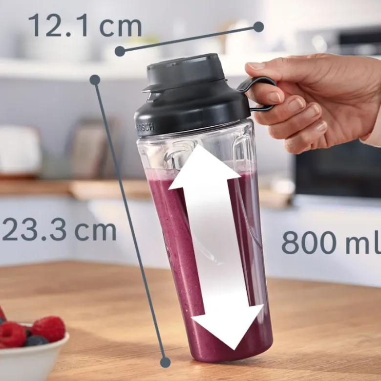 Bosch MMZBT01B drikkeflaske sort/transparent 0.65 liter