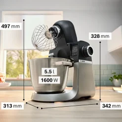 Bosch MUMS6ZS34 køkkenmaskine med vægt sort/stål 1600 watt