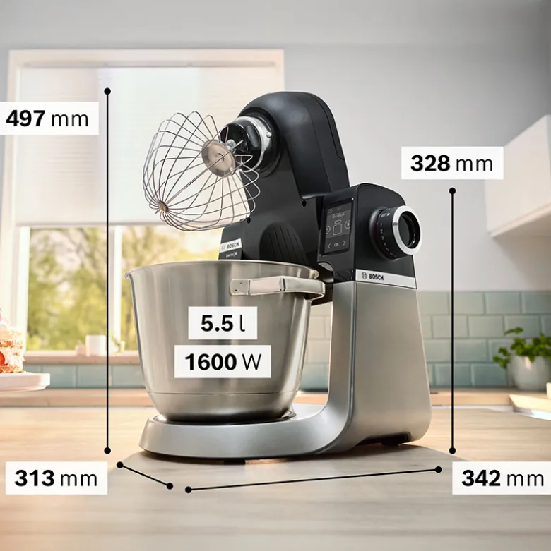 Bosch MUMS6ZS34 køkkenmaskine med vægt sort/stål 1600 watt