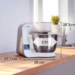 Bosch MUM5XL74 serie 4 køkkenmaskine med vægt hvid/champagne 1000 watt