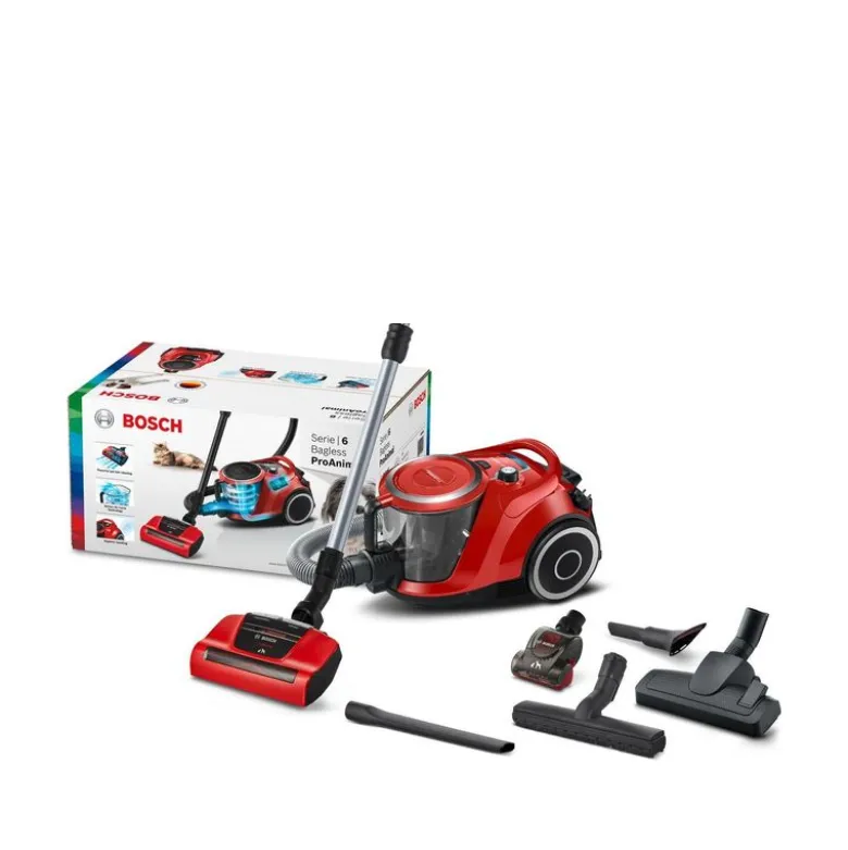 Bosch Serie 6 BGS41PET1 poseløs støvsuger ProAnimal 2,4 liter rød