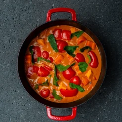 Combekk Sous Chef støbejernsgryde med låg rød Ø 28 cm 6 liter