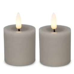 Cozzy LED bloklys Ø 4,8 x H 5 cm 2 stk. grå