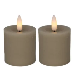 Cozzy LED bloklys Ø 4,8 x H 5 cm 2 stk. sand