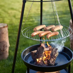 Dangrill tripod bålsted med bålfad og rist