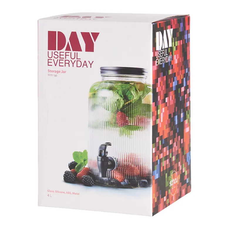 Dispenser med tappehane klar 4 liter