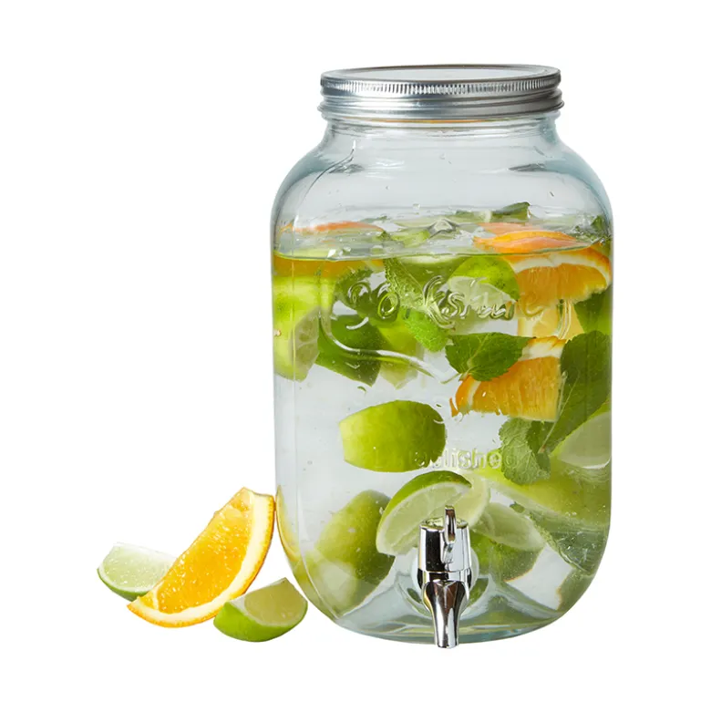 Dispenser med tappehane 8 liter 19x19x31cm glas klar