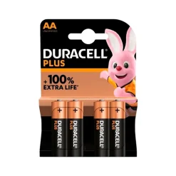 Duracell Plus AA batterier 4 stk. 1,5 volt