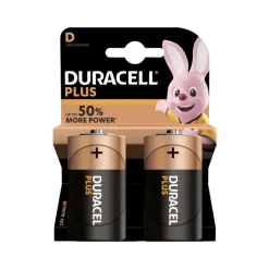Duracell Plus batteri D 2 stk. 1,5 volt