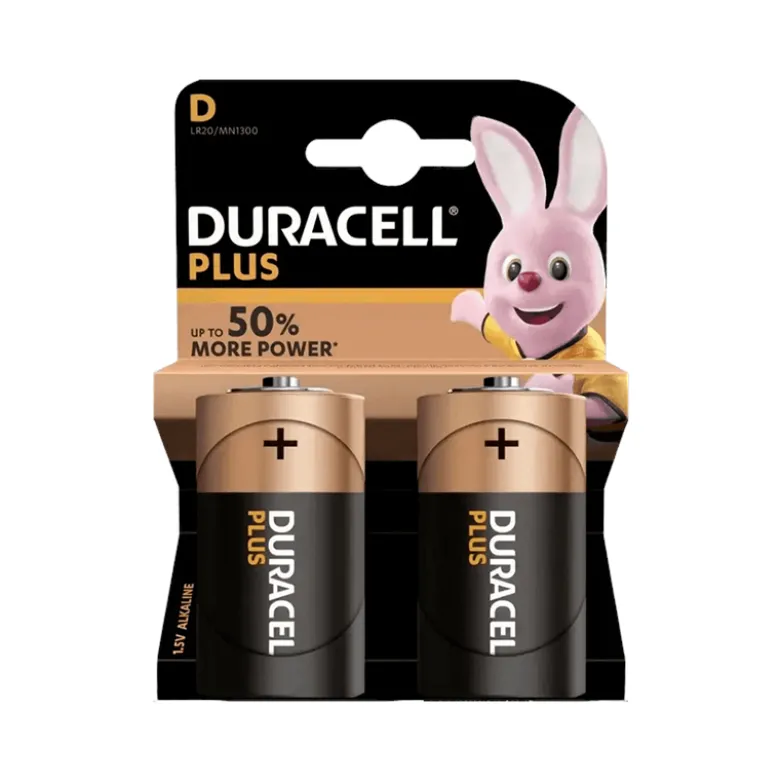 Duracell Plus batteri D 2 stk. 1,5 volt