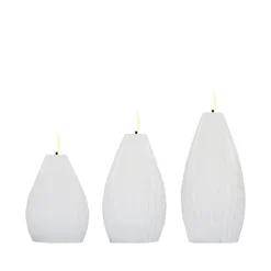 Enjoy Elipse LED vokslys hvid 3 stk.