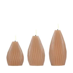 Enjoy Elipse LED vokslys sand 3 stk.