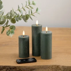 ENJOY LED bloklys 3-pak Ø 4,8 cm grøn