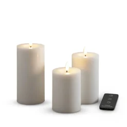 ENJOY LED bloklys 3-pak Ø 7,5 cm hvid