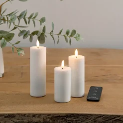ENJOY LED bloklys 3-pak Ø 4,8 cm hvid
