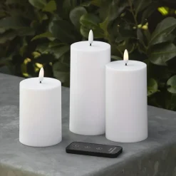 ENJOY LED bloklys sæt udendørs Ø 7 cm hvid