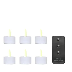 ENJOY LED fyrfadslys 6-pak plast Ø 3,6 x H 2 cm hvid