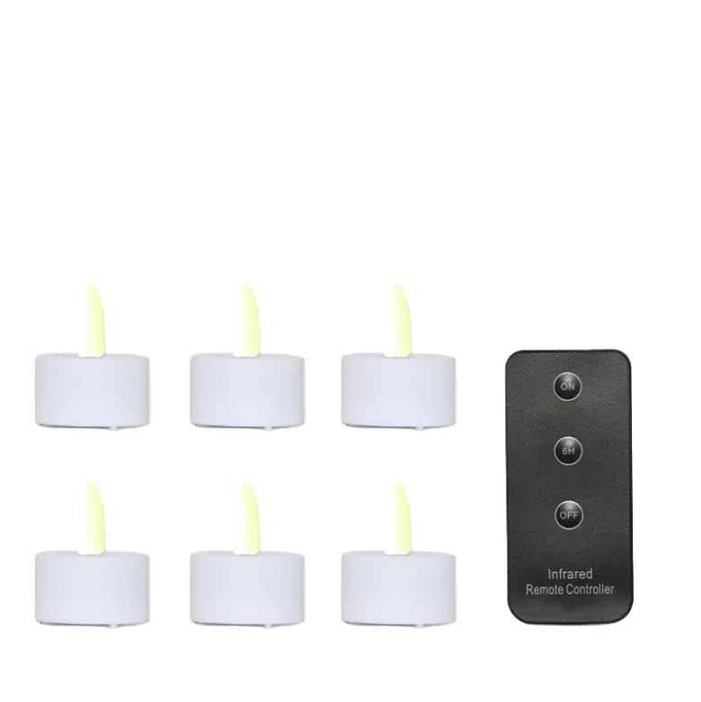 ENJOY LED fyrfadslys 6-pak plast Ø 3,6 x H 2 cm hvid