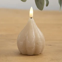 ENJOY LED løglys med timerfunktion Ø 6,5 x H 8 cm sand